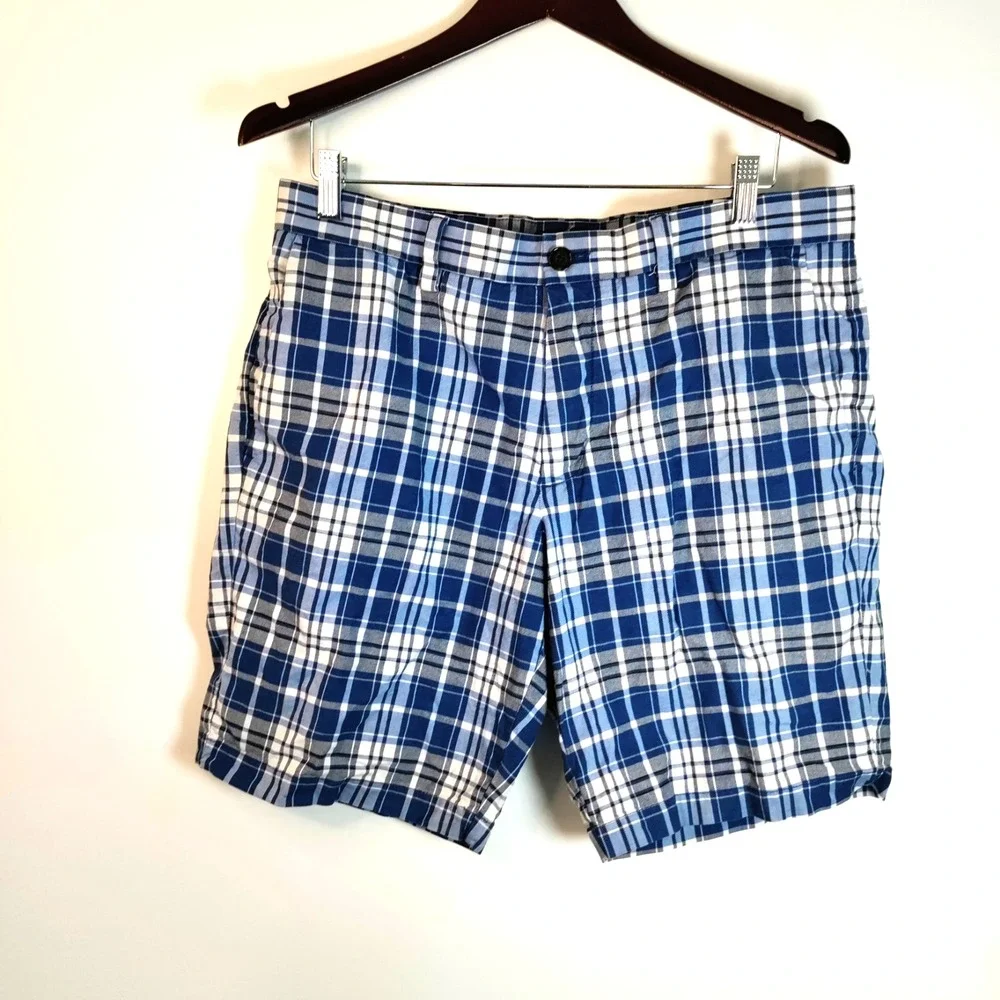 Banana Republic‎ Blue Plaid Preppy Athletic Golf Resort Beach Boho Shorts Men 32